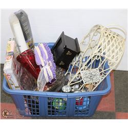 LOT OF NEW & USE HOUSEHOLD & COLLECTIBLES ITEMS.