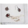 3PC RED STONE/CZ FASHION JEWELRY SET