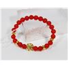 #9-RED RUBY BRACELET LION HEAD BEAD