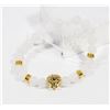 #1-WHITE JADE BRACELET  LION HEAD BEAD