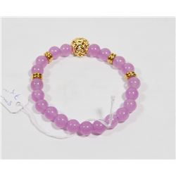 #24-AQAUMARINE BRACELET LION HEAD BEAD