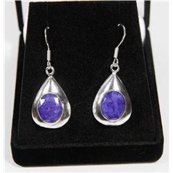 #47-NATURAL BLUE SAPPHIRE GEMSTONE EARRINGS
