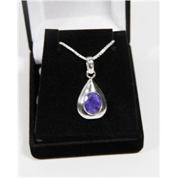 #46-NATURAL BLUE SAPPHIRE GEMSTONE PENDANT