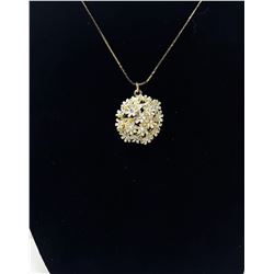 8 - VINTAGE ENAMEL FLOWER & CRYSTAL