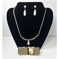 10 - VINTAGE RHINESTONE & PEARL
