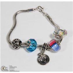 NEW PANDORA STYLE BRACELET "SMILEY FACE" STYLE