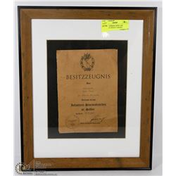 FRAMED GERMAN WWII 1942 INFANTRY ASSAULT BADGE
