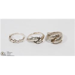 3 SILVER DOLPHIN RING COLLECTION