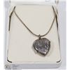 Image 1 : SILVER VINTAGE HEART LOCKET AND NECKLACE