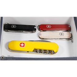 LOT OF 5 MADE IN SWITZERLAND SWISS KNIVES