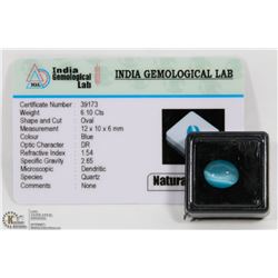 #5-NATURAL BLUE CATE'S EYE GEMSTONE  6.10CT