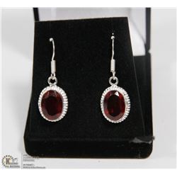 #20-RED GARNET GEMSTONE EARRINGS