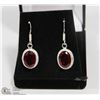 Image 1 : #20-RED GARNET GEMSTONE EARRINGS