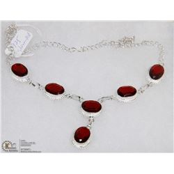 #19-RED GARNET GEMSTONE NECKLACE