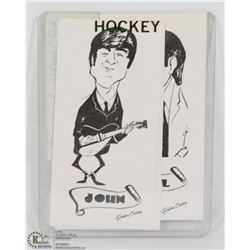 1964 COMPLETE SET OF FOUR BEATLES CHARACTER CARDS,