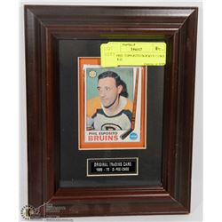 1969 PHIL ESPOSITO HOCKEY CARD FRAMED.
