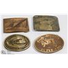 Image 1 : ASSORTED VINTAGE BRASS BELT BUCKLES.
