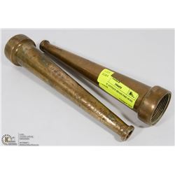 PAIR OF ANTIQUE BRASS FIRE HOSE NOZZLES