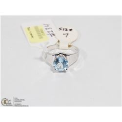TOPAZ STAMPED 925 STERLING SILVER RING SIZE 7