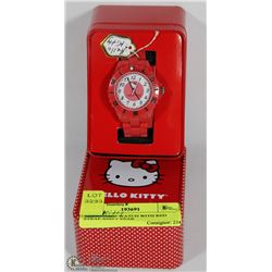 HELLO KITTY WATCH WITH RED STRAP AND 1 YEAR