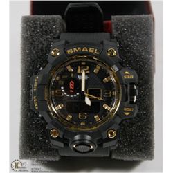 SMAEL WATCH MANS BLACK RUBBER STRAP,