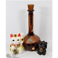 LOT OF TWO ASIAN GOOD LUCK CATS SOLD WITH