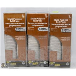 THREE PACKS OF MULTI-PURPOSE FELT PADS