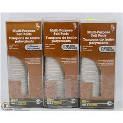 THREE PACKS OF MULTI-PURPOSE FELT PADS