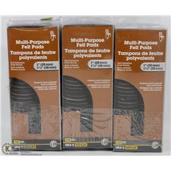 THREE PACKS OF MULTI-PURPOSE FELT PADS