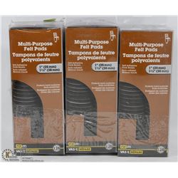 THREE PACKS OF MULTI-PURPOSE FELT PADS