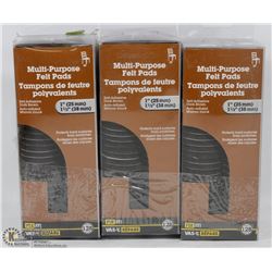 THREE PACKS OF MULTI-PURPOSE FELT PADS