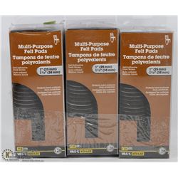 THREE PACKS OF MULTI-PURPOSE FELT PADS