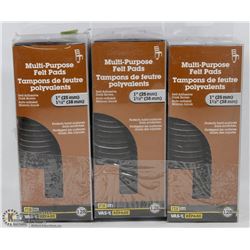 THREE PACKS OF MULTI-PURPOSE FELT PADS