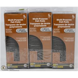 THREE PACKS OF MULTI-PURPOSE FELT PADS