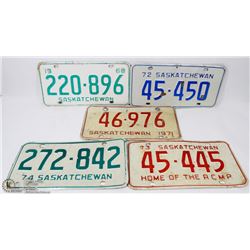 LOT OF 5 VINTAGE SASKATCHEWAN PLATES