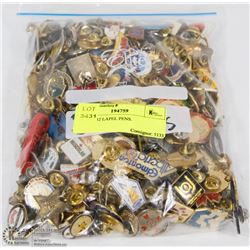BAG OF 323 LAPEL PINS.