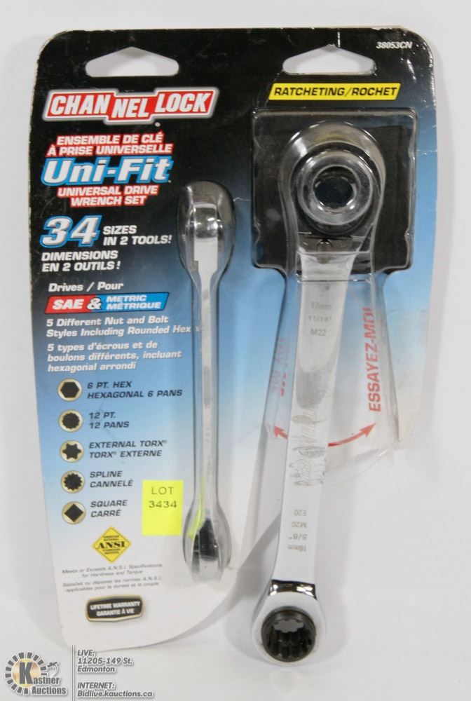 CHANNEL LOCK UNIFIT UNIVERSAL DRIVE WRENCH SET