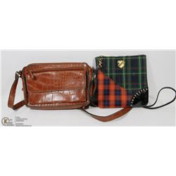MAC TARTAN BAG WITH FAUX CROC CROSS BODY BAG