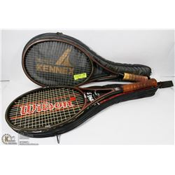 PAIR OF TENNIS RACKETS WITH CARRY BAGS
