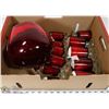 Image 1 : RED GLASS WARE COLLECTION MADE IN SWEDEN