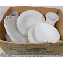 LOT OF ASSORTED DISHWARES - INCL 5 WHITE DINNER