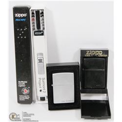 LOT OF 3 ZIPPO LIGHTERS.