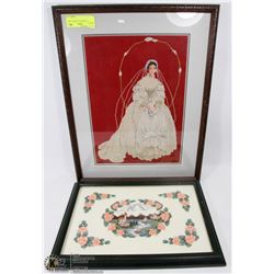 LOT OF 2 CROSS STITCH WALL ART