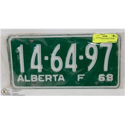 1968 PAIR OF MATCHING LICENSE PLATES