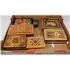 Image 1 : FLAT OF 7 DECORATIVE WOOD BOXES