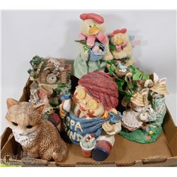 FLAT OF ASSORTED RESIN ORNAMENTS