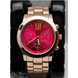 NEW LARGE COPPER TONE METAL WATCH WITH NEW