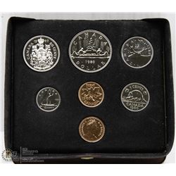 1980 ROYAL CANADIAN MINT SET WITH DOUBLE PENNY.