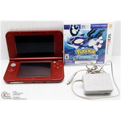 NINTENDO 3DS XL RED/W CHARGER WORKING