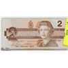 Image 1 : 1986 CANADIAN ROBIN $2 DOLLAR BILL
